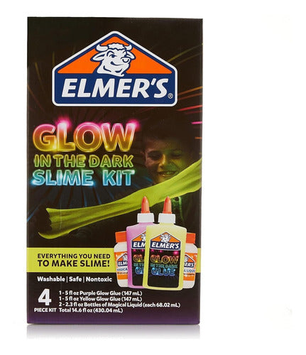 Kit De Slime Fluorescente Amarillo Y Púrpura De 4 Piezas 5