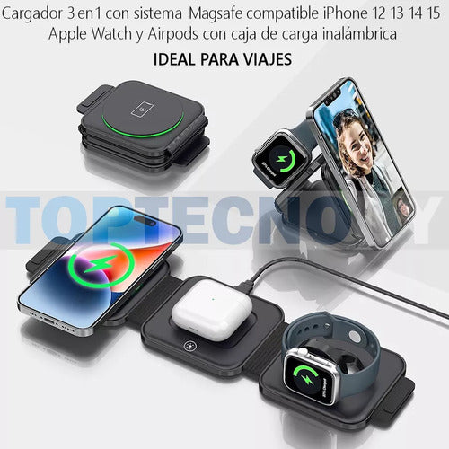 Toptecnouy Wireless Charger 3 in 1 MagSafe Compatible Apple Watch iPhone 1