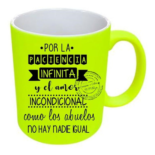 CREAZIONI ® Neon Fluorescent Mugs - Personalized Gifts for Grandparents Day 2