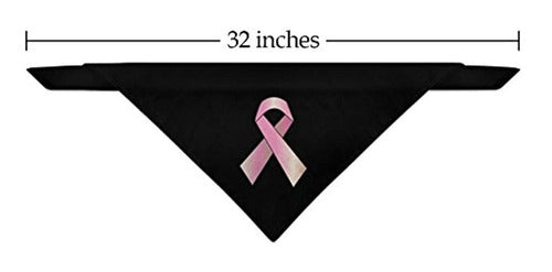 Graphics and More Pink Ribbon Awareness Dog Bandana - Black 1