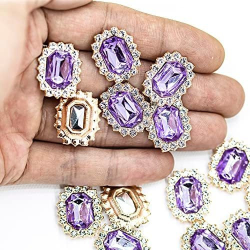 50 Pcs Luxurious Rhinestone Embellishments Crystal Decoration for DIY Projects - Purple 1