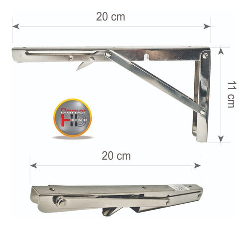 RPC Mensula Mesa Rebatible 20cm Hierro Niquelado (par) 40kg Ref 1