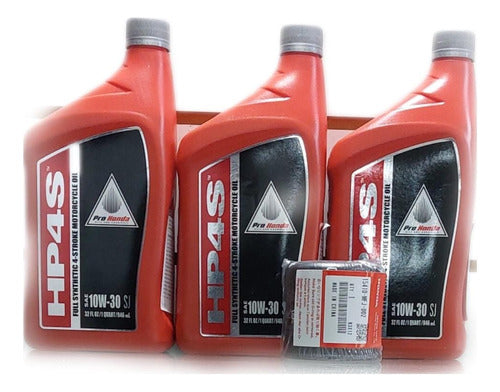 Kit Servis 3 Aceites Hp4s Y 1 Filtro Aceite Honda Cbr Cb 0