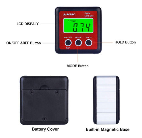 Finder LCD Digital Level Meter Transport Box Angle Cube 2