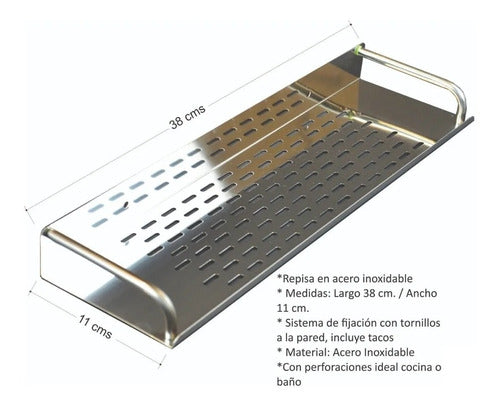 Plaza Verdi Stainless Steel Shelf for Bathroom and Kitchen 1