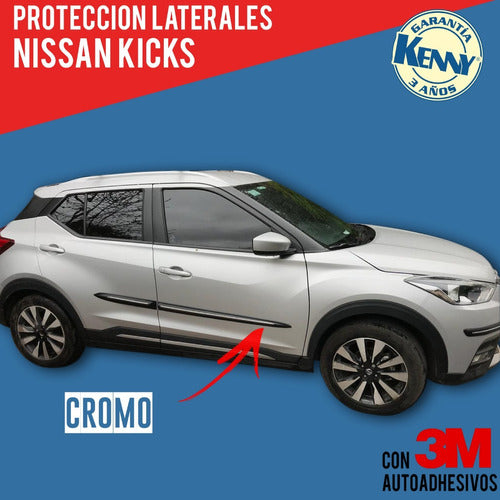 Protector Puertas Laterales Nissan Kicks 2021 Cromo Kenny 3