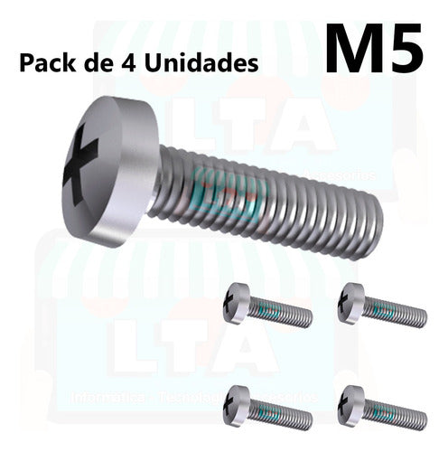 LTA Tornillo M5 X 50mm X 4un Para Fijación De Tv En Soporte 1