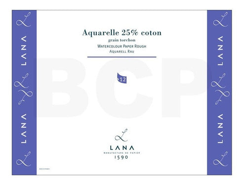 Bloco Lana Aquarelle 300g/m2 36x48 Torchon 25% Cotton 12 Fol 0