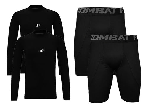 Generic Thermal Sports Set X2 Long Sleeve T-Shirts + Short Leggings 0