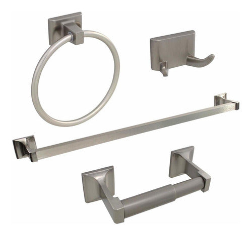 FDH Formosa Design Hardware 4-Piece Bathroom Hardware Kit (Satin Nickel) 0