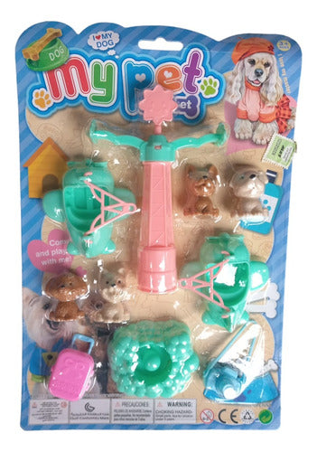 KYK Playset Mascotas Con Accesorios Perritos X 4 0