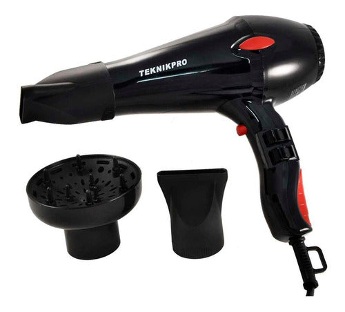 Teknikpro Turbo Plus Elite Hair Dryer 2800 Black 3C 1