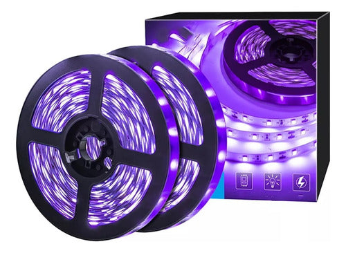 Kit 5m Ultra Violet 5050 Black Light UV LED Strip + Power Supply 0