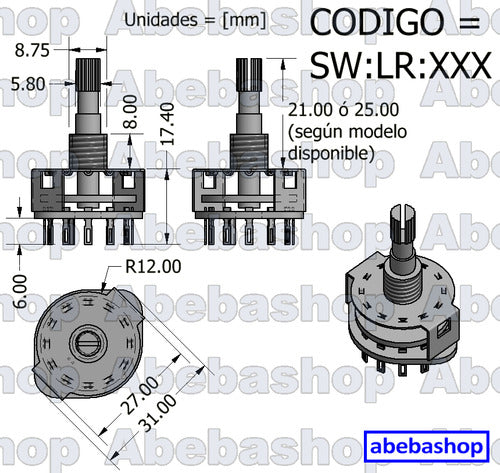 Rotary Selector Key 3 Contacts 4 Positions 2