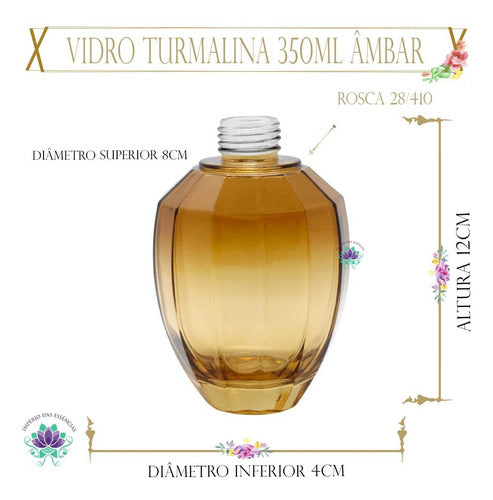 Frasco Vidro Perfume Turmalina 350ml Âmbar Degradê R. 28/410 2