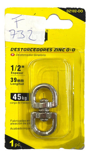 Destorcedor De Zinc 1/2'' Espesor X 39mm Longitud 0