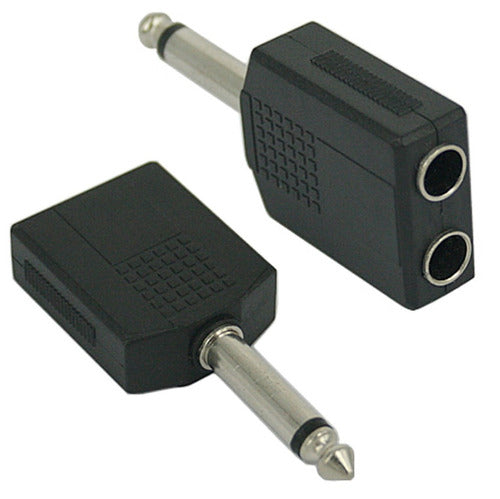Adapter Plug 6.3mm Mono to 2 Jack 6.3 Mono 1