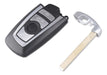 Complete Key Fob Shell + 4 Button Presence Key HU92 for BMW 1