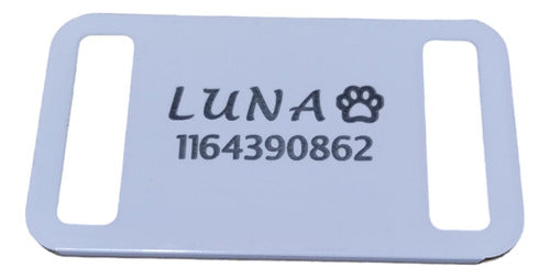 Luna Accesorios White Aluminum Engraved Tag for Dogs and Cats 1