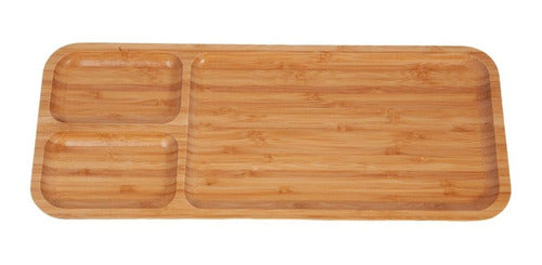 Copetinero Rectangular X3 Divisiones De Madera 0