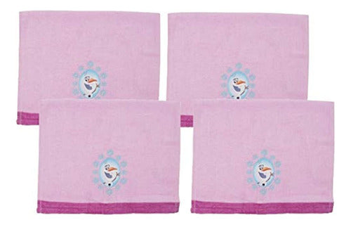 Juego De 4 Toallas De Mano Disney Frozen Olaf 11x18, Rosa 1