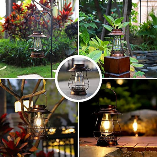 Haroundxing 1 Pack Solar Outdoor Garden Decorative Hanging Lanterns 2