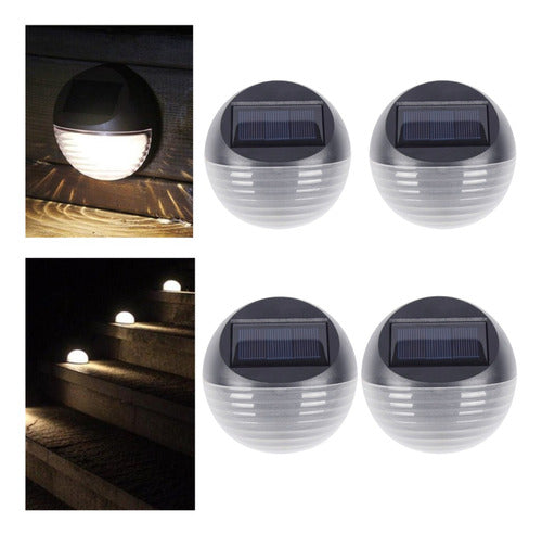 Generic Set of 4 Warm White LED Solar Wall Lights for Stairs and Floors 0