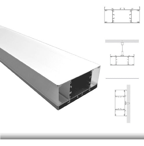 Aluminum Bidirectional LED Strip Hanging Profile x2m 1