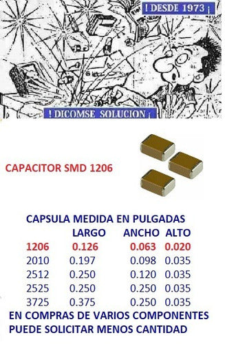 Capacitor SMD 1206 22pF NP0 x 50V x 50 Units 0
