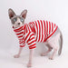 Sphynx Gato Sin Pelo Rayas Rojas Camisetas De Algodon De Ve 2