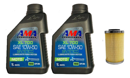 AMA Kit Service Duke 200 390 Filtro Aceite + Ama Xl 700 10w50 0