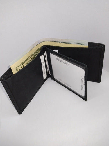 Compact Leather Mini Wallet - Ideal for Pocket - 7.5x10cm - Black 8