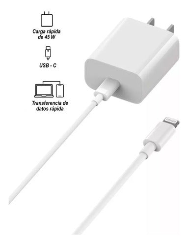 45W Fast Charging USB-C Charger + Cable for iPhone SE 3