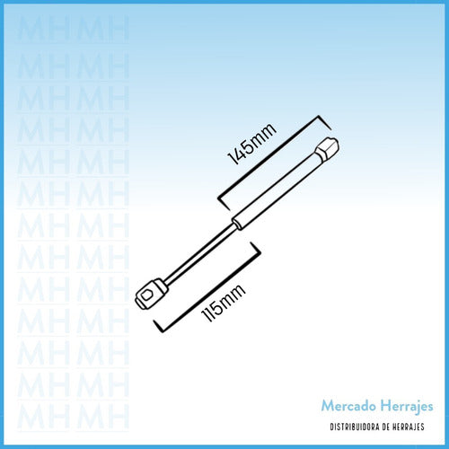 Piston A Gas 100 N Para Puerta Elevable De Alacena 3