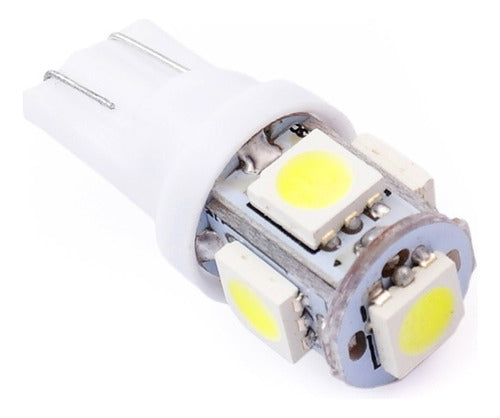 1 Lámpara Led Posición T10 Moto 5 Puntas 12v 2