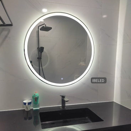 IBELED Round LED Bathroom Mirror Digital Smart Touch - 60cm 3