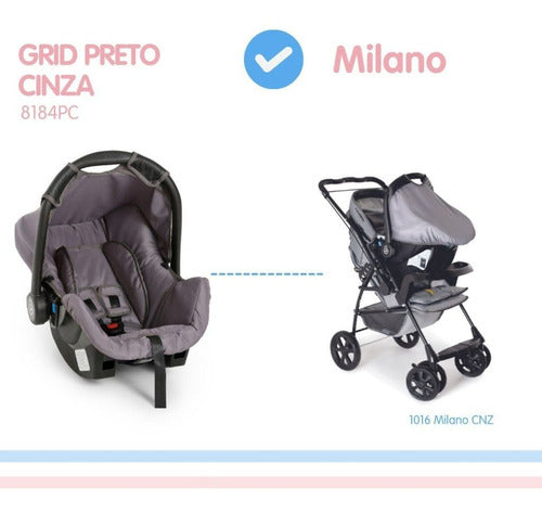 Bebê Conforto Grid Preto E Cinza (0 A 13 Kg) - Galzerano 1