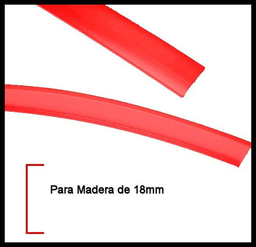 Tapacanto 20 Mts Flexible Rojo Para Arcade Y Muebles 1