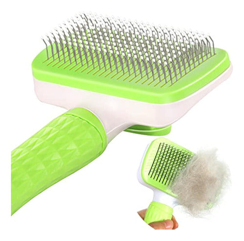 Garstor Pet Brush for Dogs and Cats, Self-Cleaning Dust Brush 0