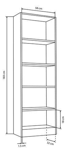 Haussman Modern Black Bookshelf 60x32x183cm Deco Cuota 3