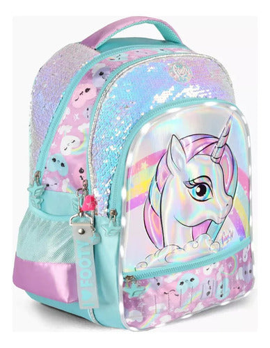 Footy Unicorn Backpack with Light 18 Inches 1