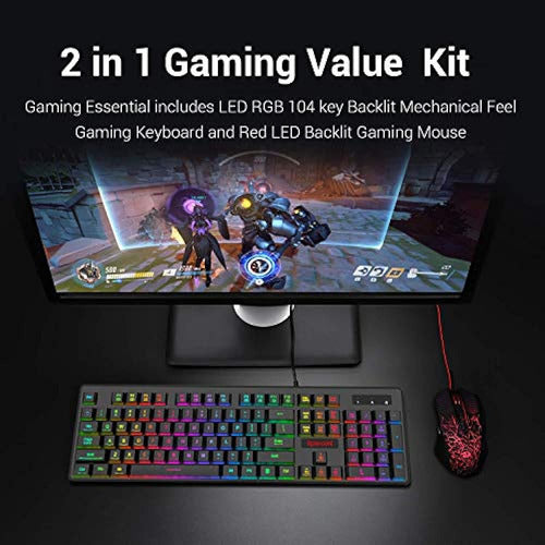 Redragon S107-BA Combo Gaming Keyboard and Mouse with Mechanical Feel 1