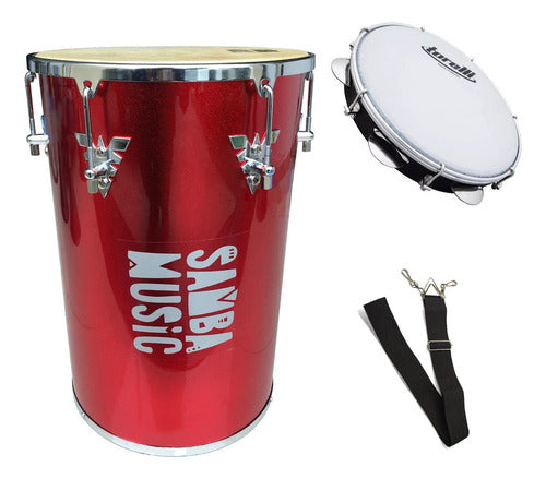 Rebolo Com Correia Phx + Pandeiro Torelli Kit Samba 0