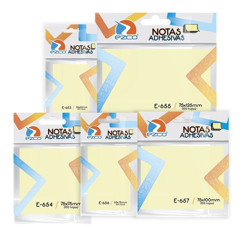 Ezco Sticky Notes 75 X 75 Yellow 100 Sheets (Pack of 10) 1