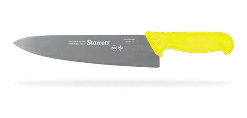 Faca Corte De Carne 25cm Amarela Triangular Larga Starrett B 0