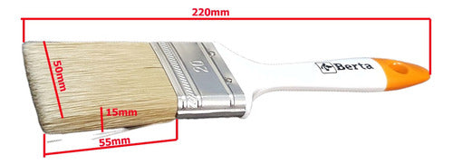 Berta Synthetic White Bristle Brush Nº20 - 5cm Professional Line 2