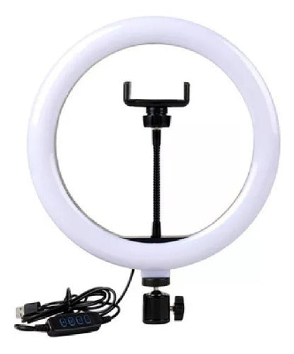 Ganga Shop Aro De Luz Anillo Led Con Soporte Para Celular 20cm 0