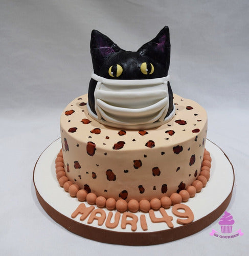 SS GOURMET Torta Gato Con Bar Bijo - Mesa Dulce Tematica Leopardo Print 1