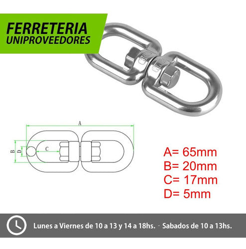 Uniproveedores Double Swivel Snap Hook D 5 X 65mm 2