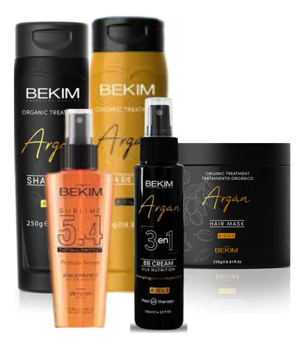Argan Bekim Hair Care Set - Shampoo, Mascara, Protector, Shine, Styling Cream 0